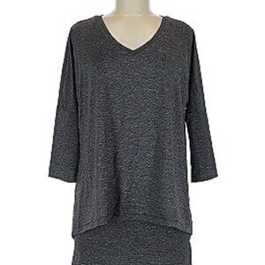 Simply Noelle Double Layer Tunic Top Gray 3/4 sleeve Women's XXL (16-18)